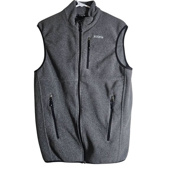 Solaris Men’s Gray Fleece Vest M Outdoor Utility Quiet Luxury Athflow Techwear - Picture 2 of 11
